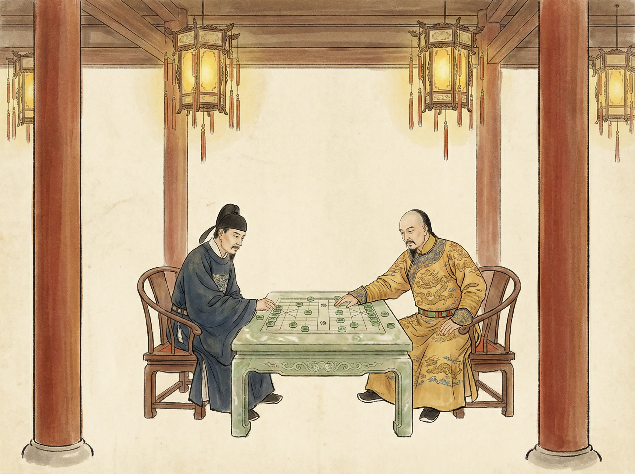 模拟皇帝与大臣在乾清宫御前对弈 wepoker扑克 的场景